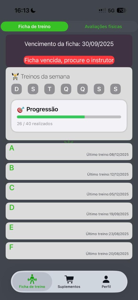 App MBOX - Tela de Exercícios